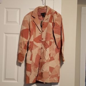 Vintage patchwork 3/4 length suede coat